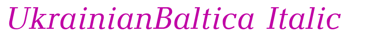 UkrainianBaltica Italic